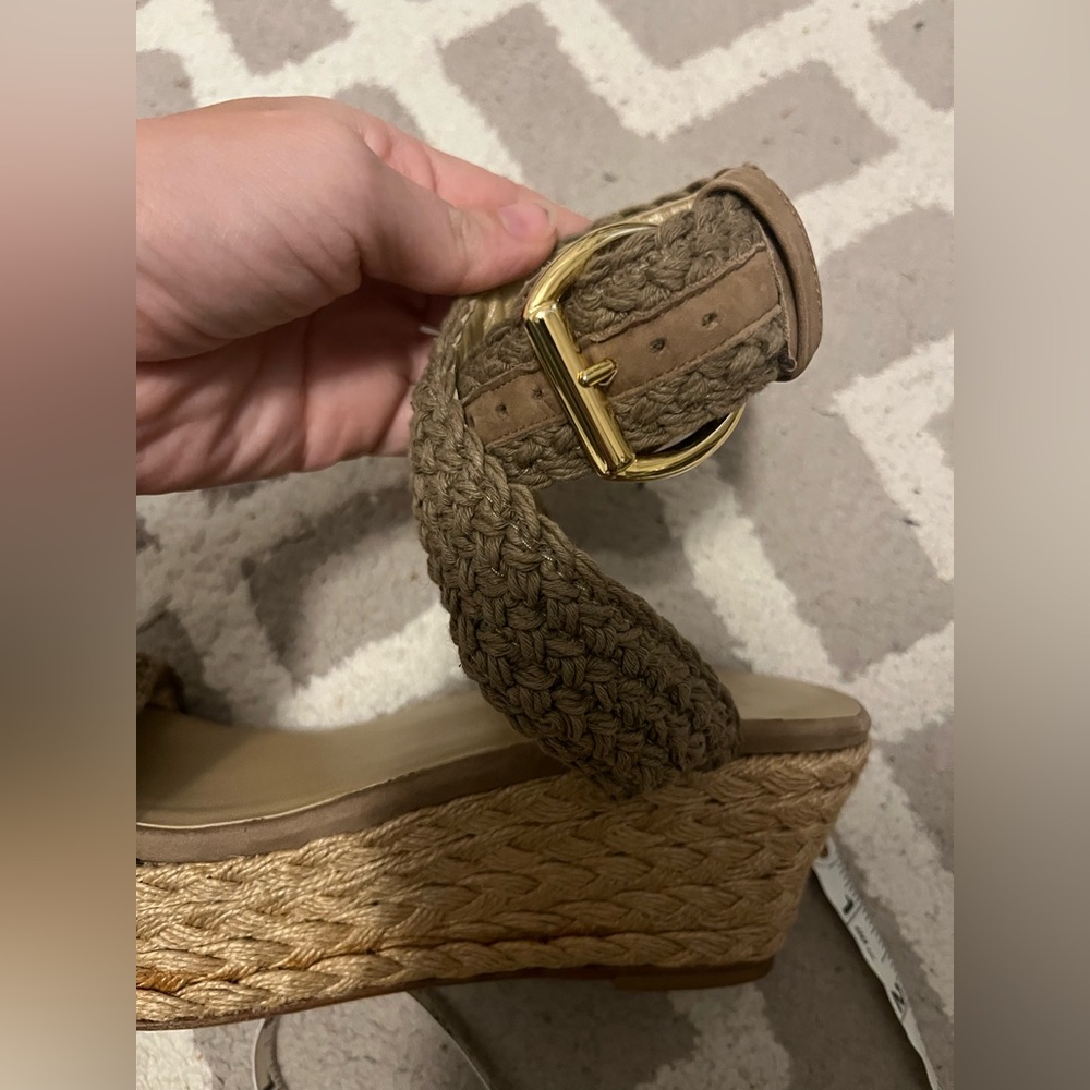 Stuart Weitzman Alexlo Swamp Crochet Espadrille Wedge Sandals - Picture 11 of 11